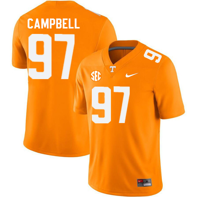 Men #97 Charles Campbell Tennessee Volunteers College Football Jerseys Stitched Sale-Orange